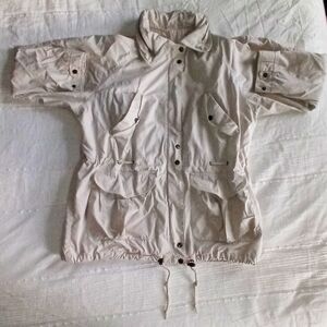 EUC Women's Mackintosh New England Tan Hooded Coat, Size Medium